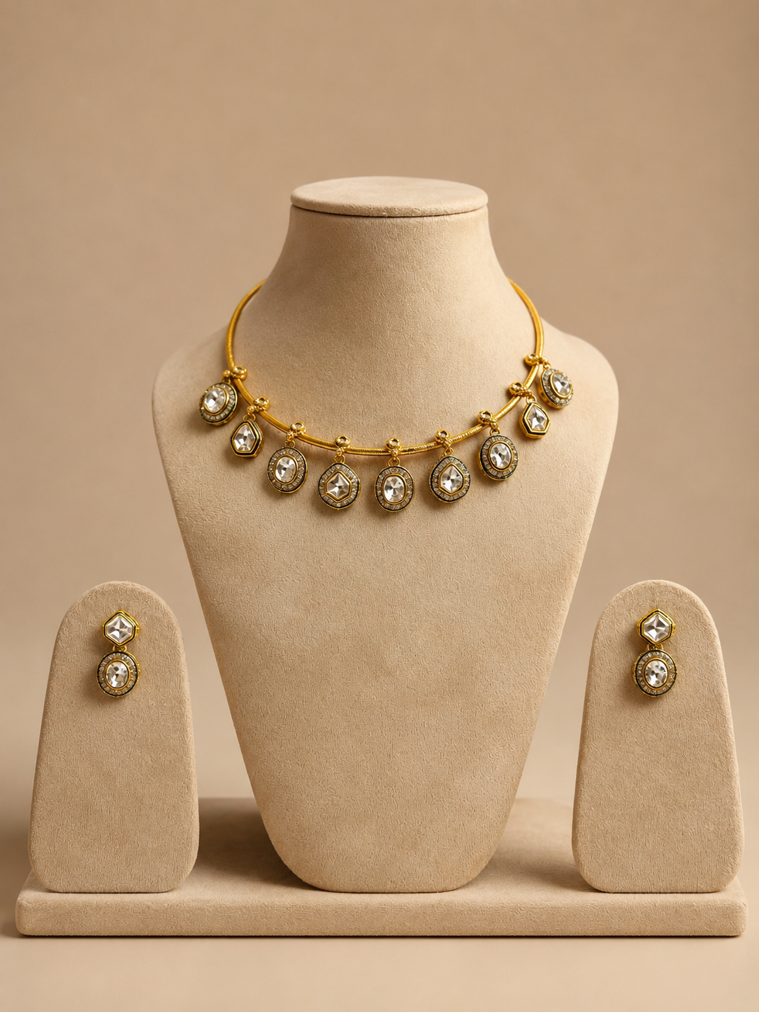 Royal Kundan Charm Necklace Set with Elegant And earrings
