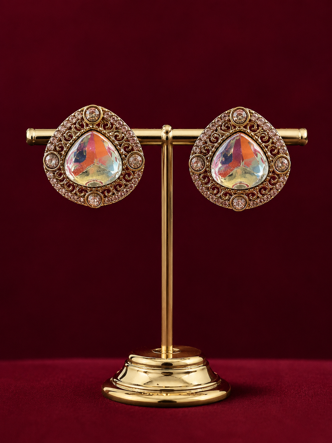Blush Royale Teardrop Stud Earrings