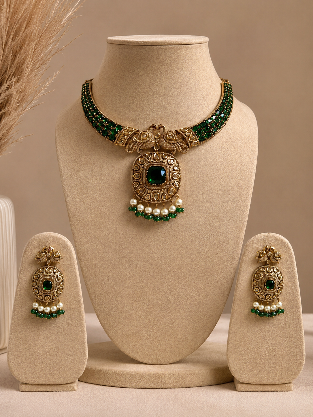 Emerald Royale Kundan Choker Set