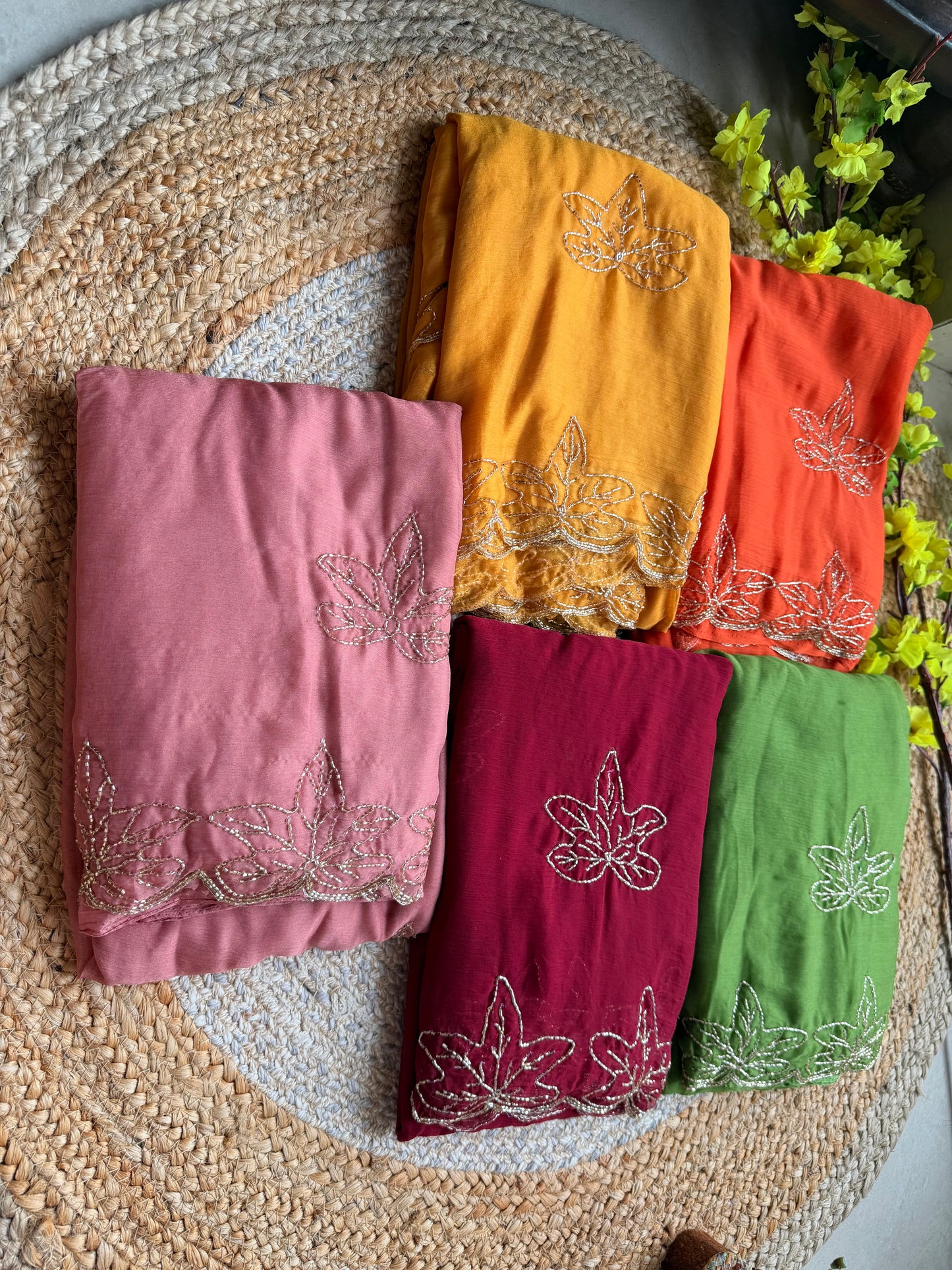 Solid premium chiffon saree
