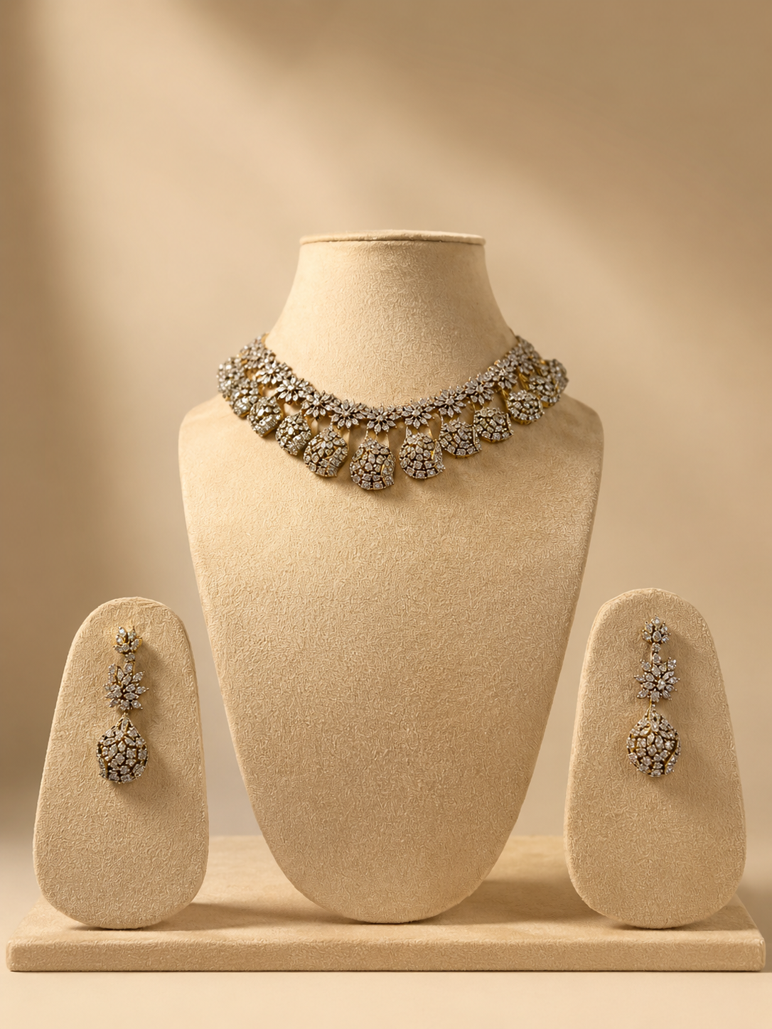 Royal Vintage Crystal Choker Necklace Set