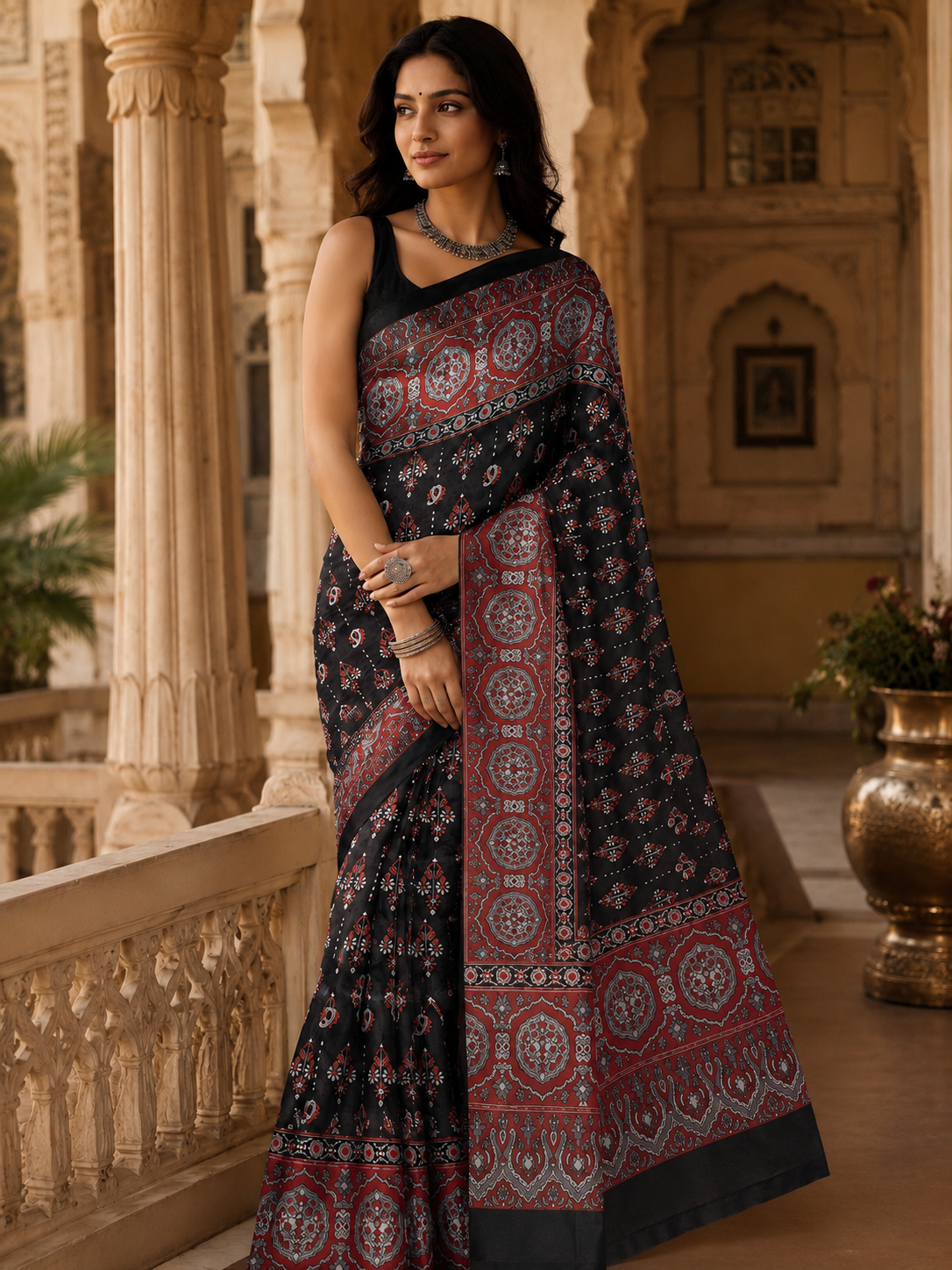 Trending Mirror Print saree