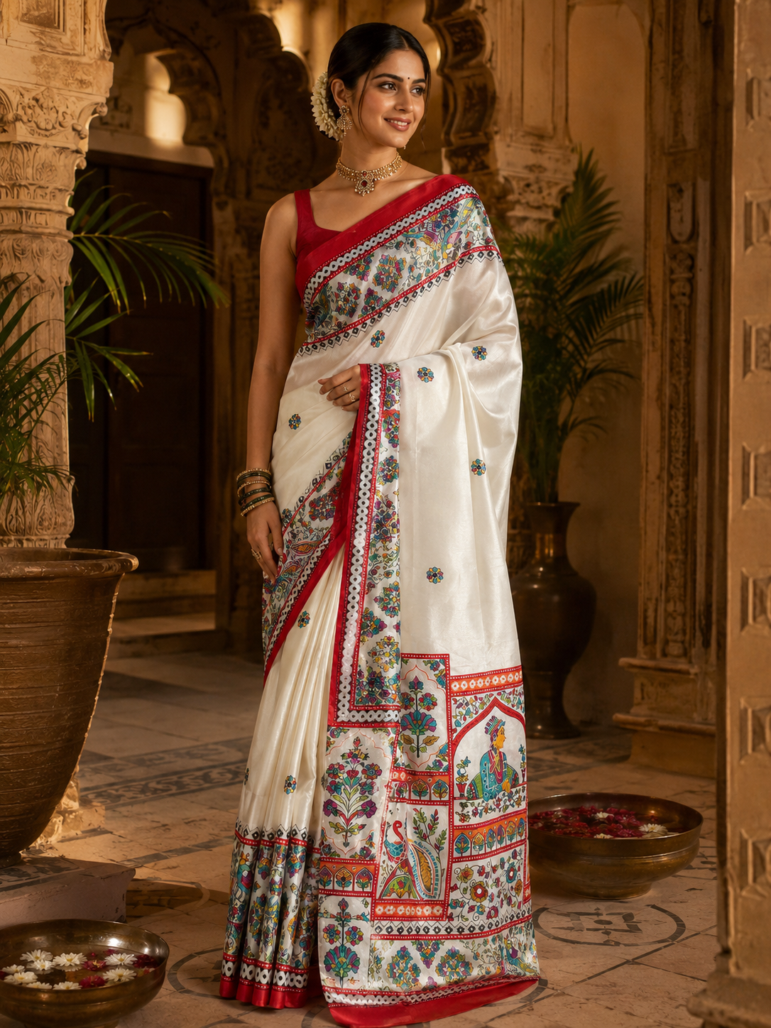 Trending Mirror Print saree