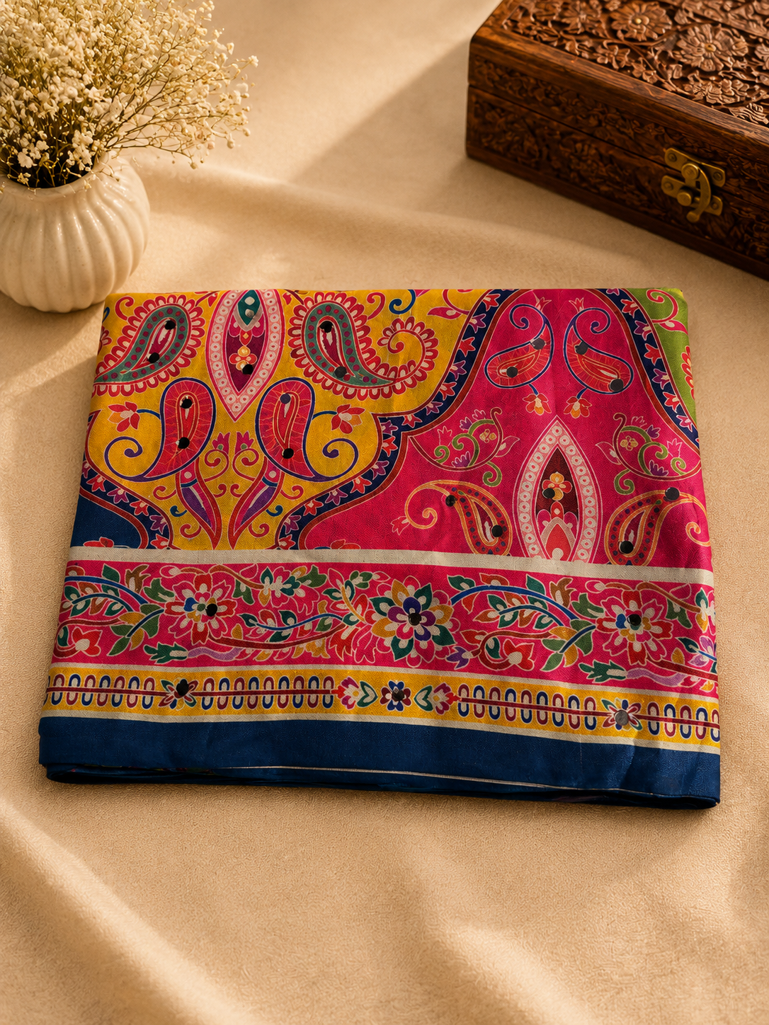 Trending Mirror Print saree