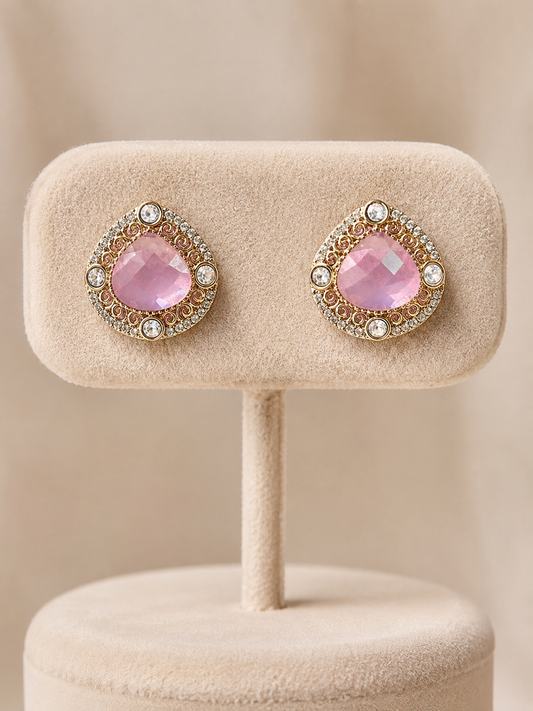 Blush Royale Teardrop Stud Earrings