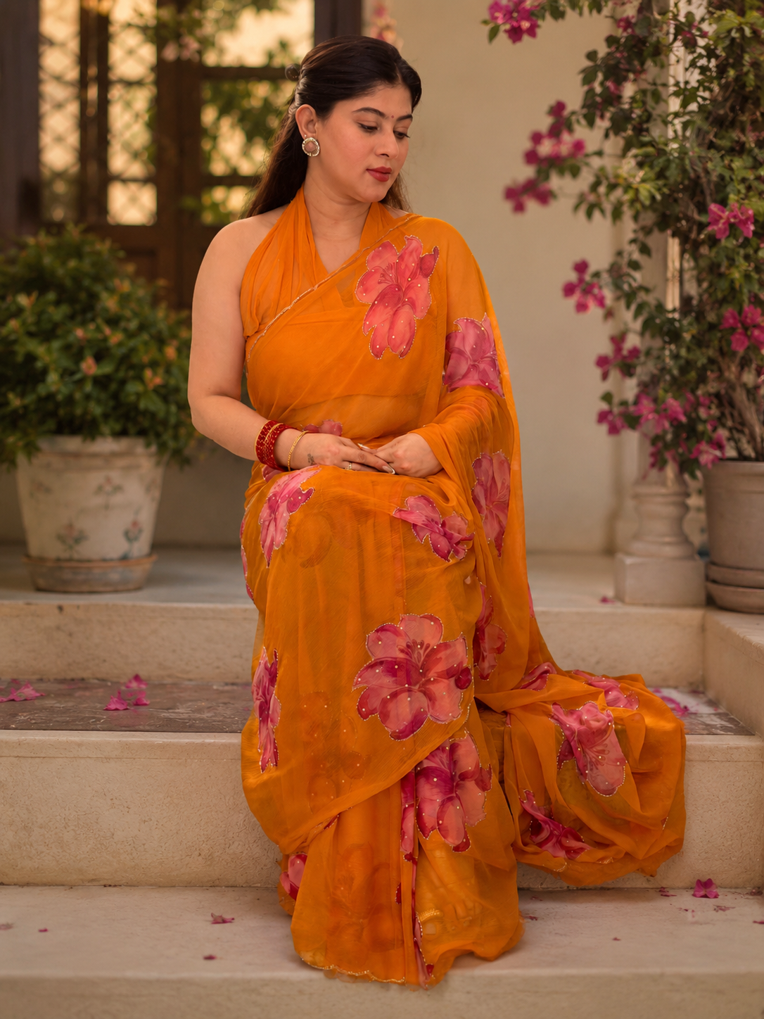 Pure chiffon saree