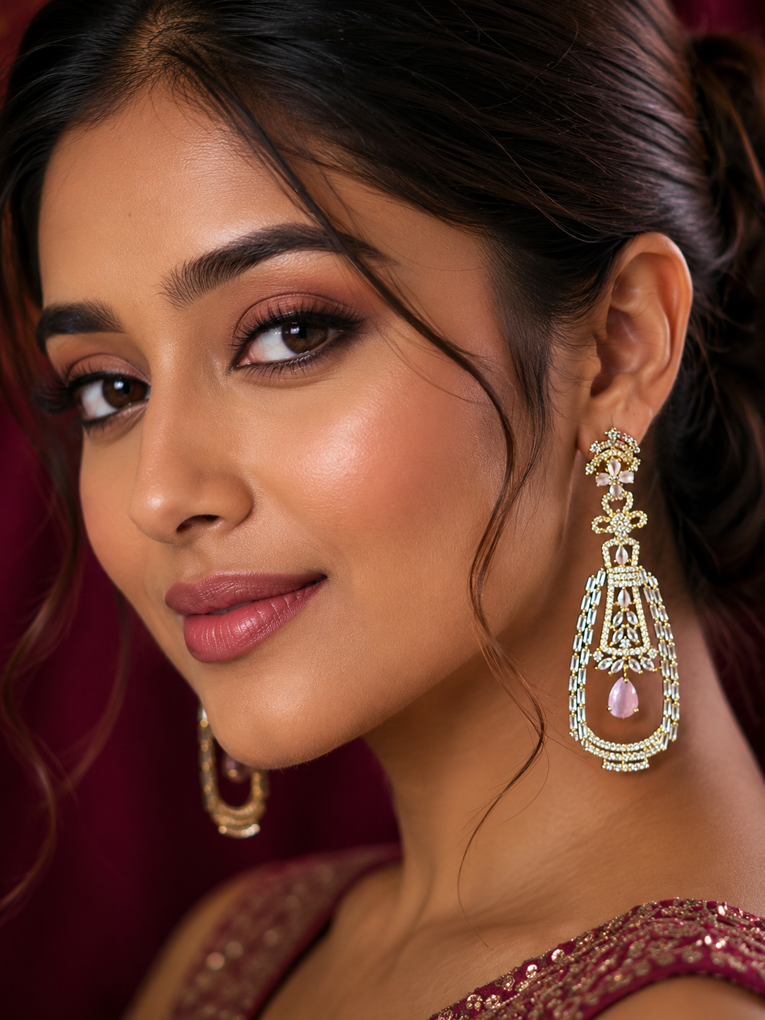 Blush Crystal Luxe Statement Earrings