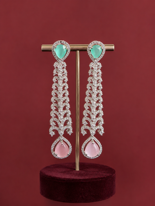 Emerald Blush Luxe Cascade Earrings