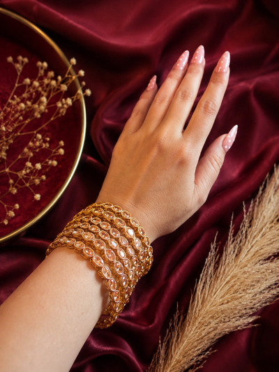 Emerald Royale Kundan Bangle Set