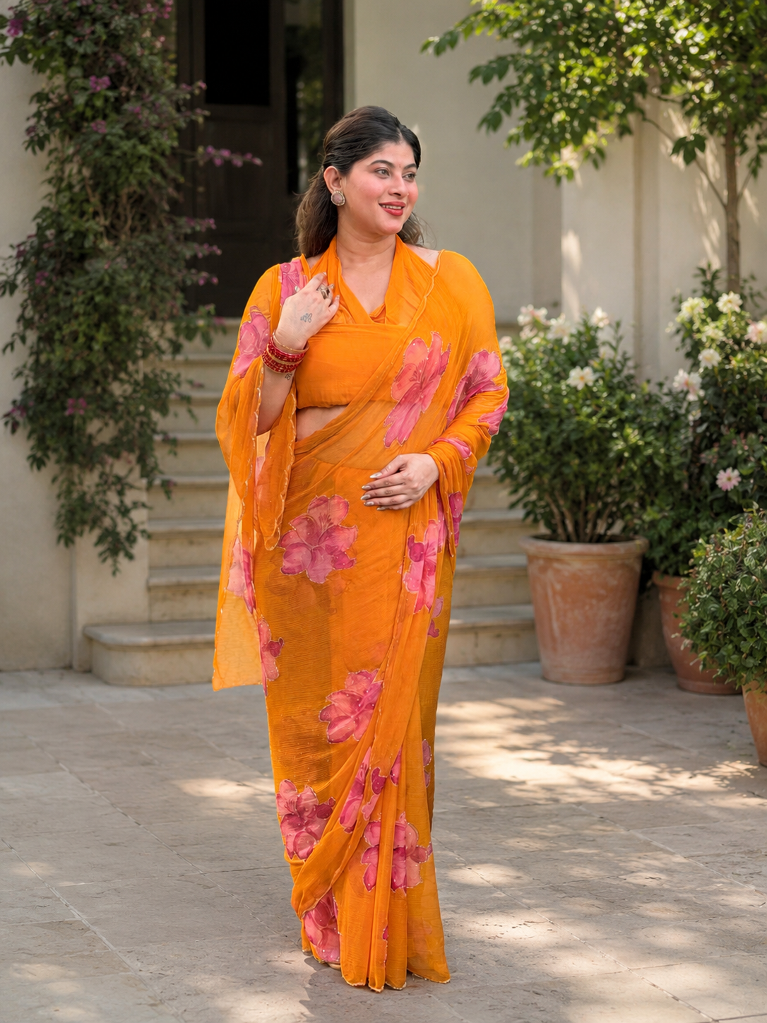Pure chiffon saree