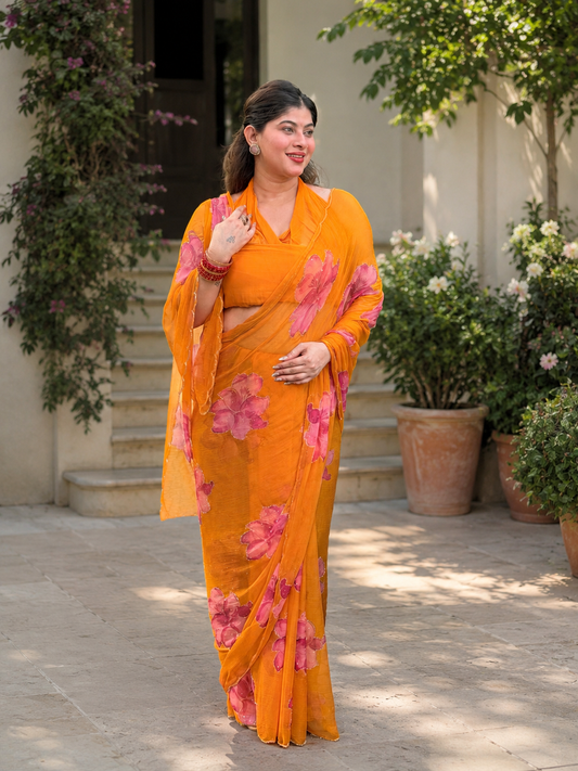 Pure chiffon saree