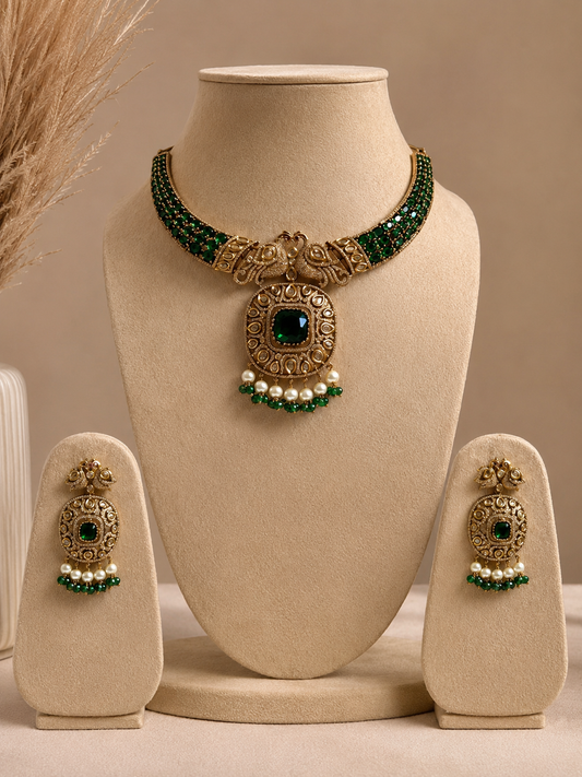 Emerald Royale Kundan Choker Set
