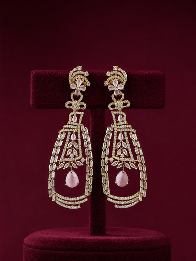 Blush Crystal Luxe Statement Earrings