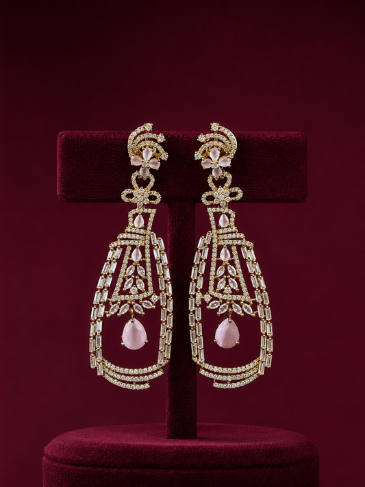 Blush Crystal Luxe Statement Earrings