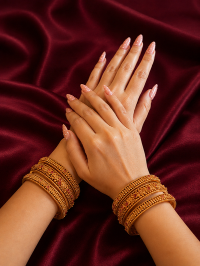 Royal Ruby Heritage Bangles Set