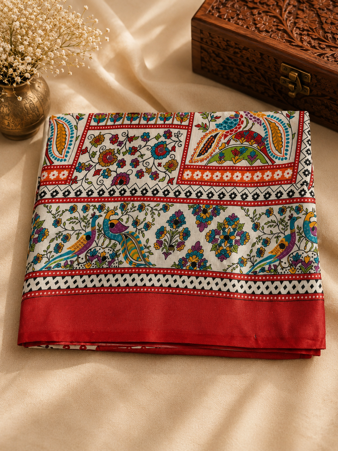 Trending Mirror Print saree
