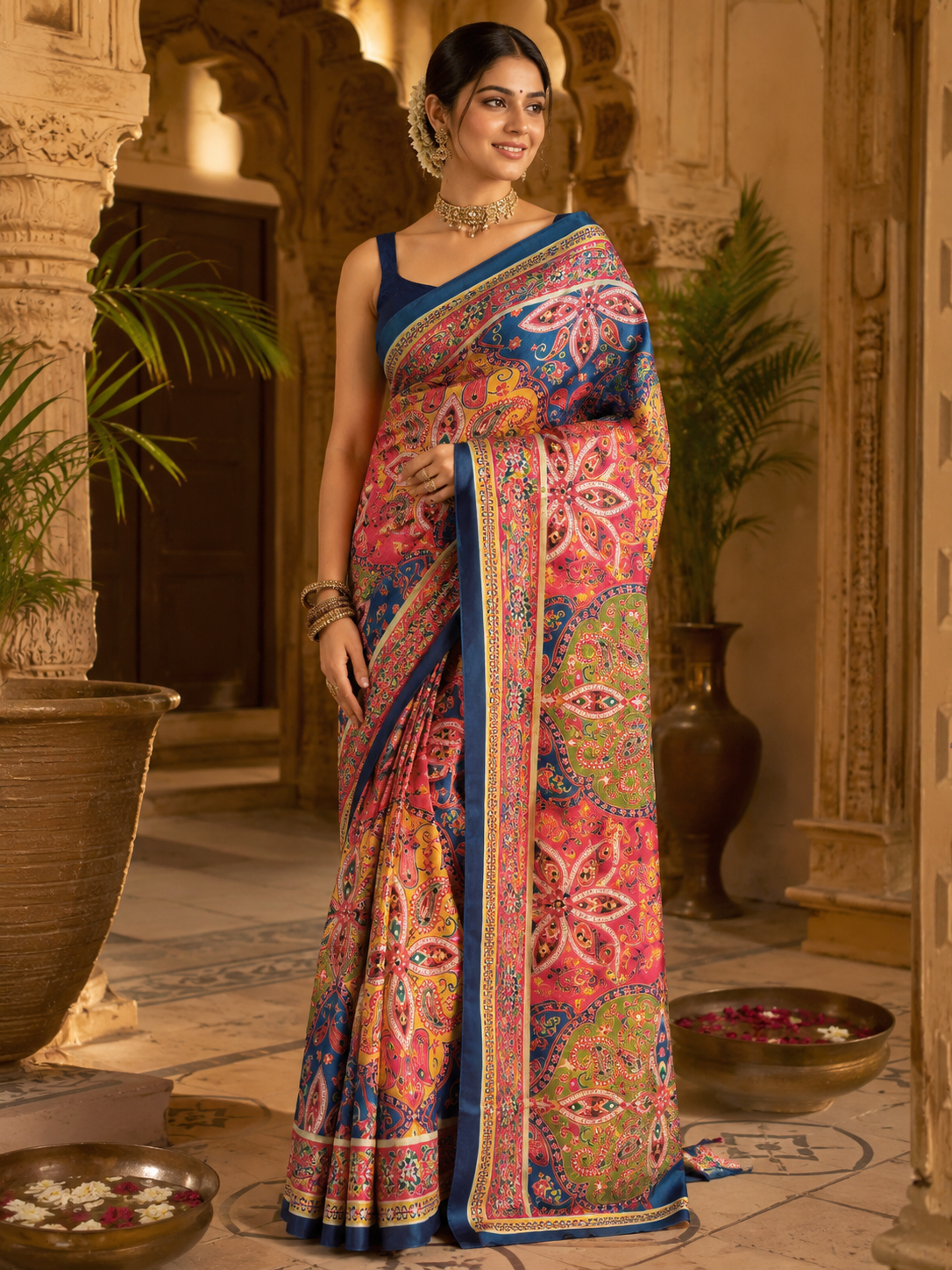 Trending Mirror Print saree
