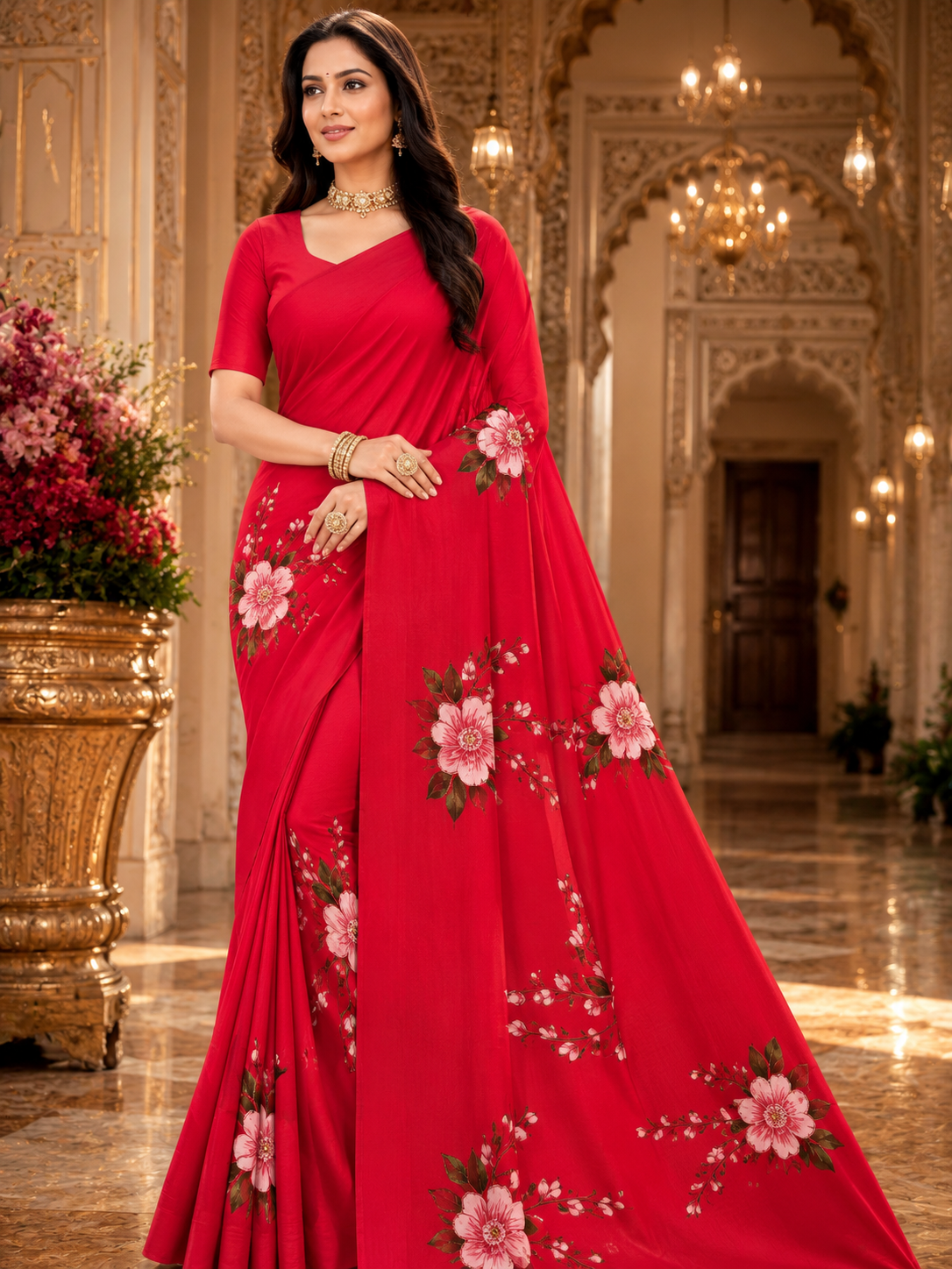 Designer Floral Print saree