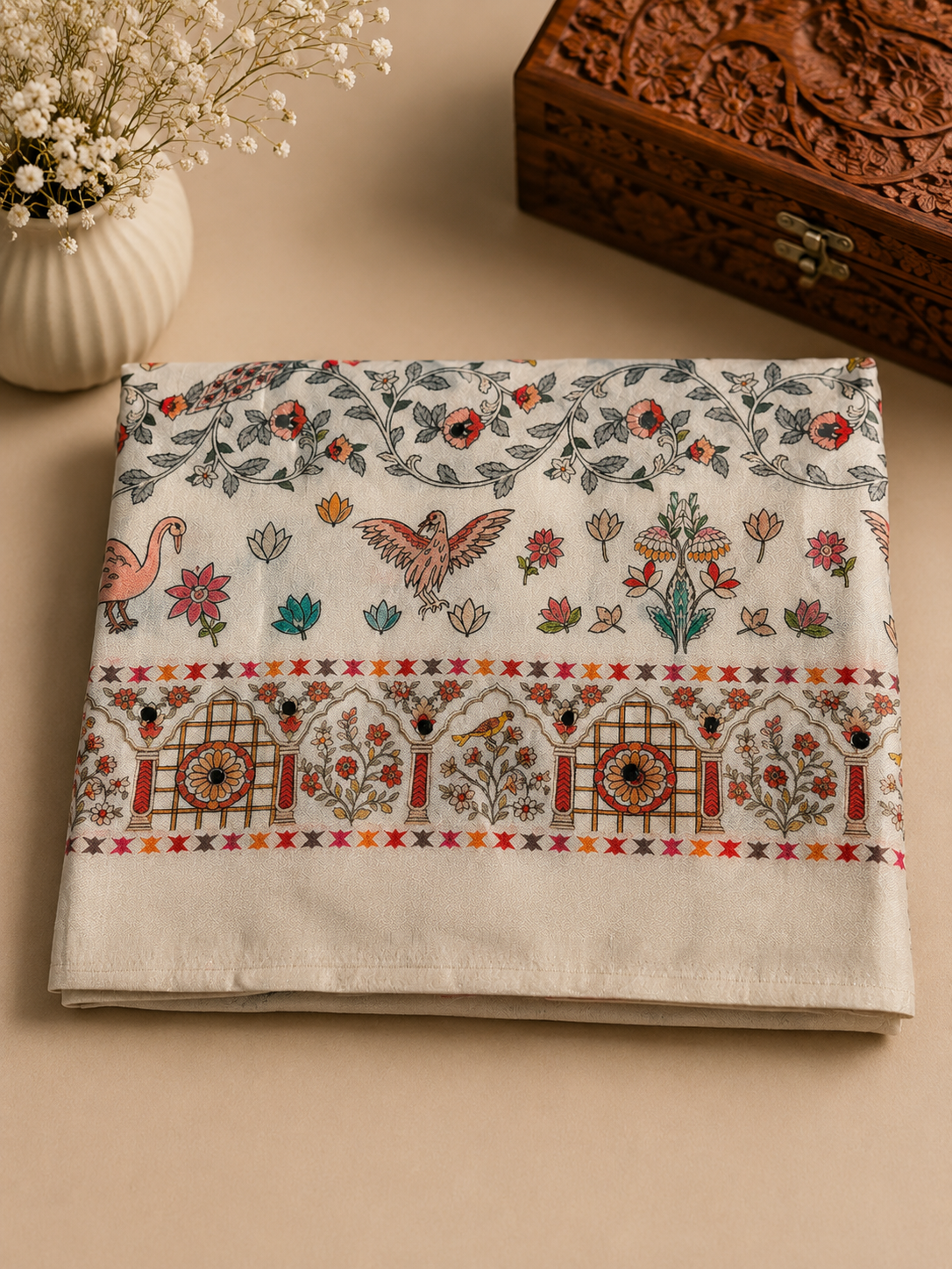 Trending Mirror Print saree