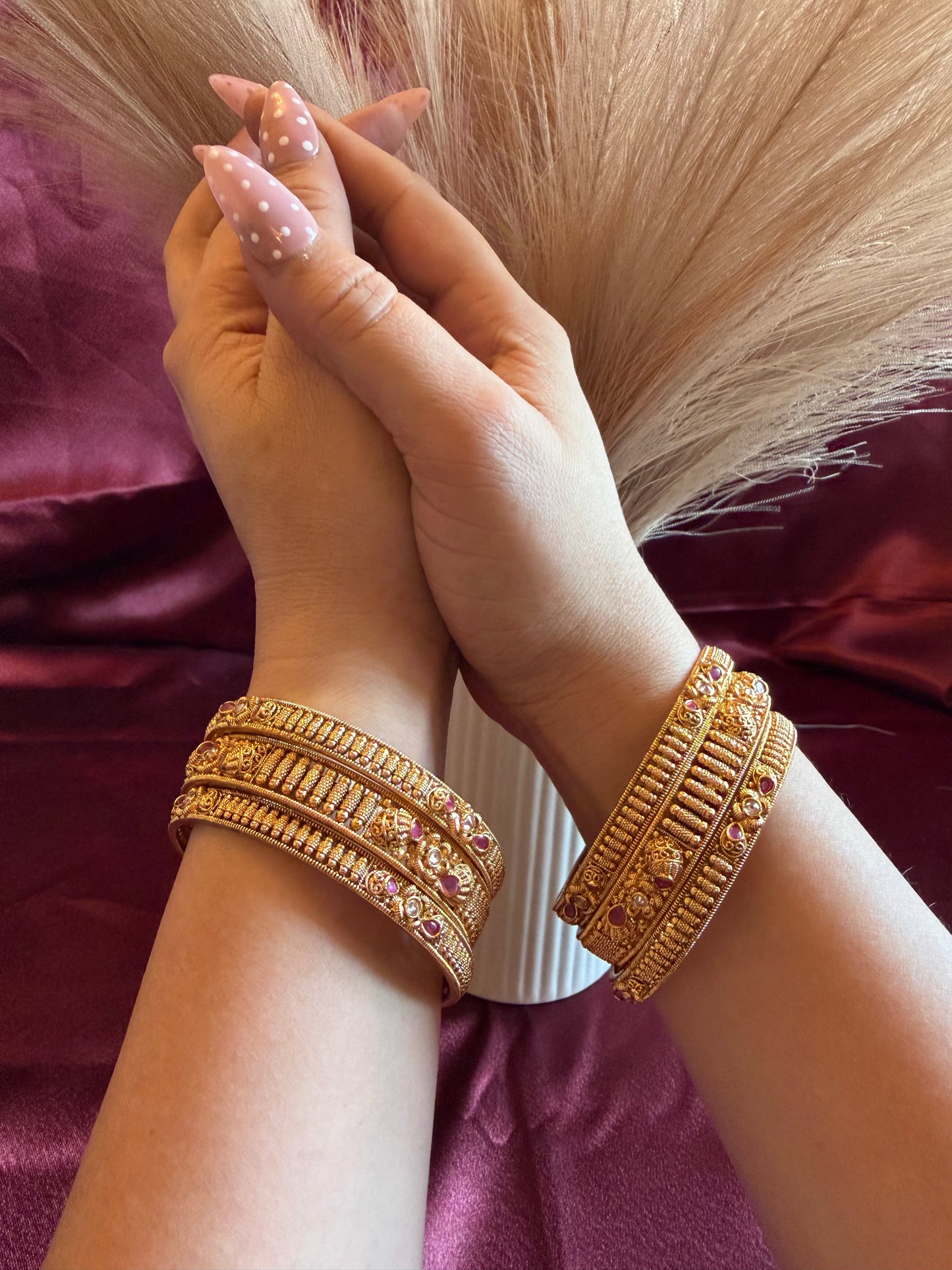 Royal Ruby Heritage Bangles Set