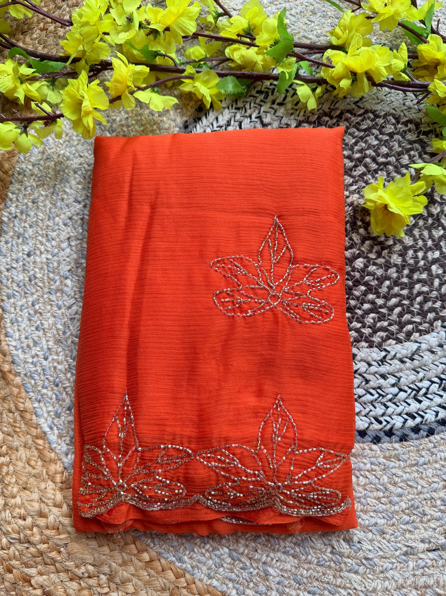 Solid premium chiffon saree