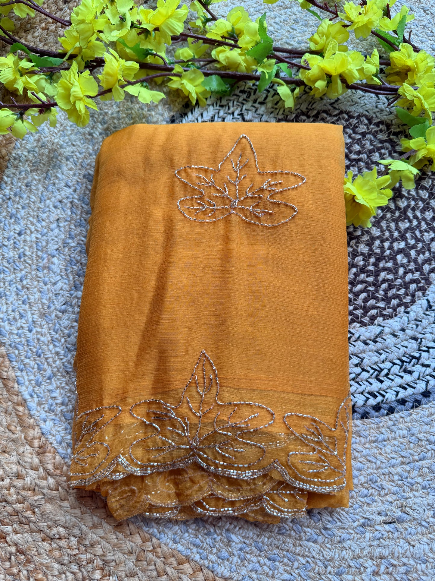 Solid premium chiffon saree