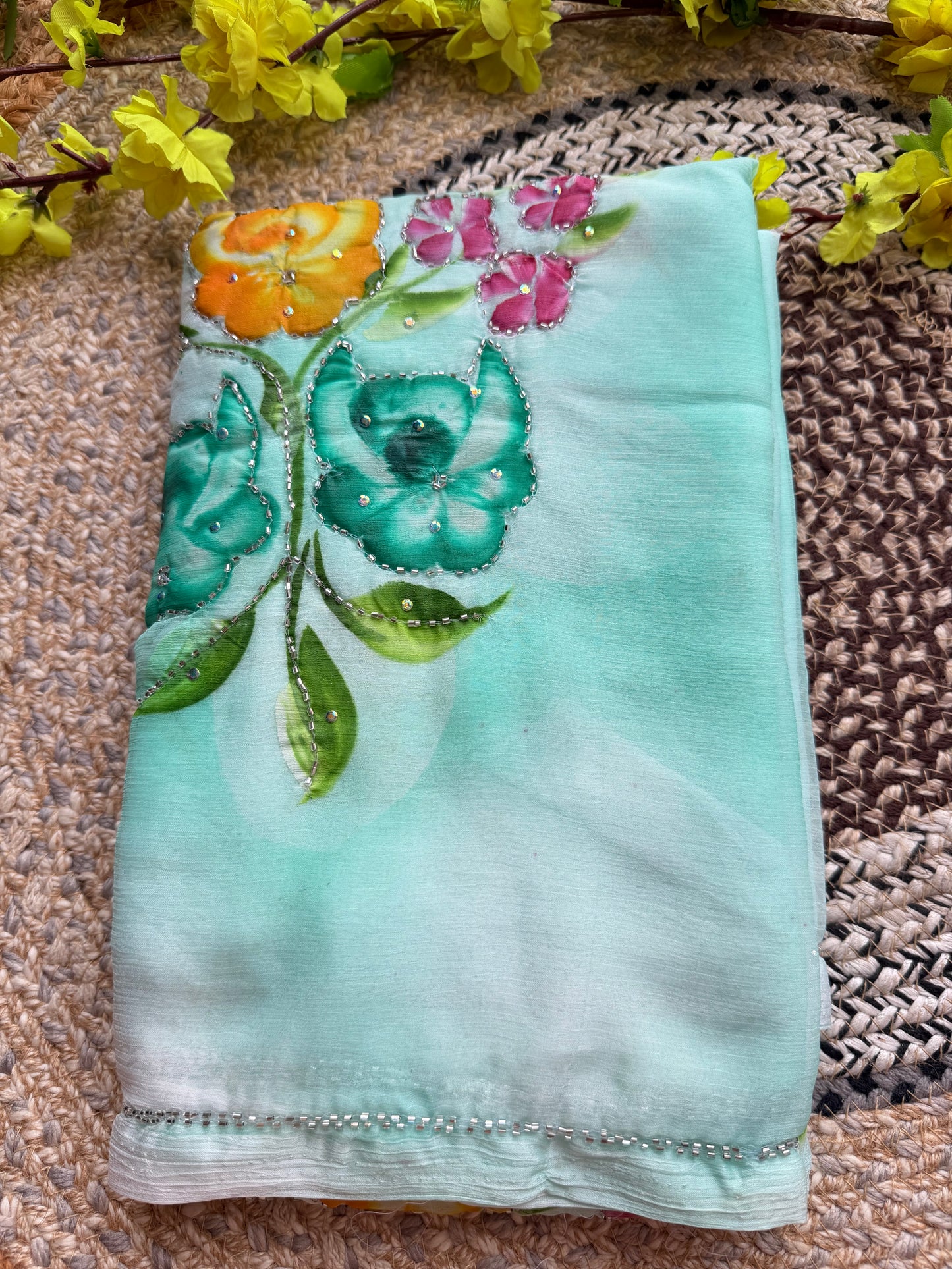 Soft | Floral | Elegant Chiffon Saree