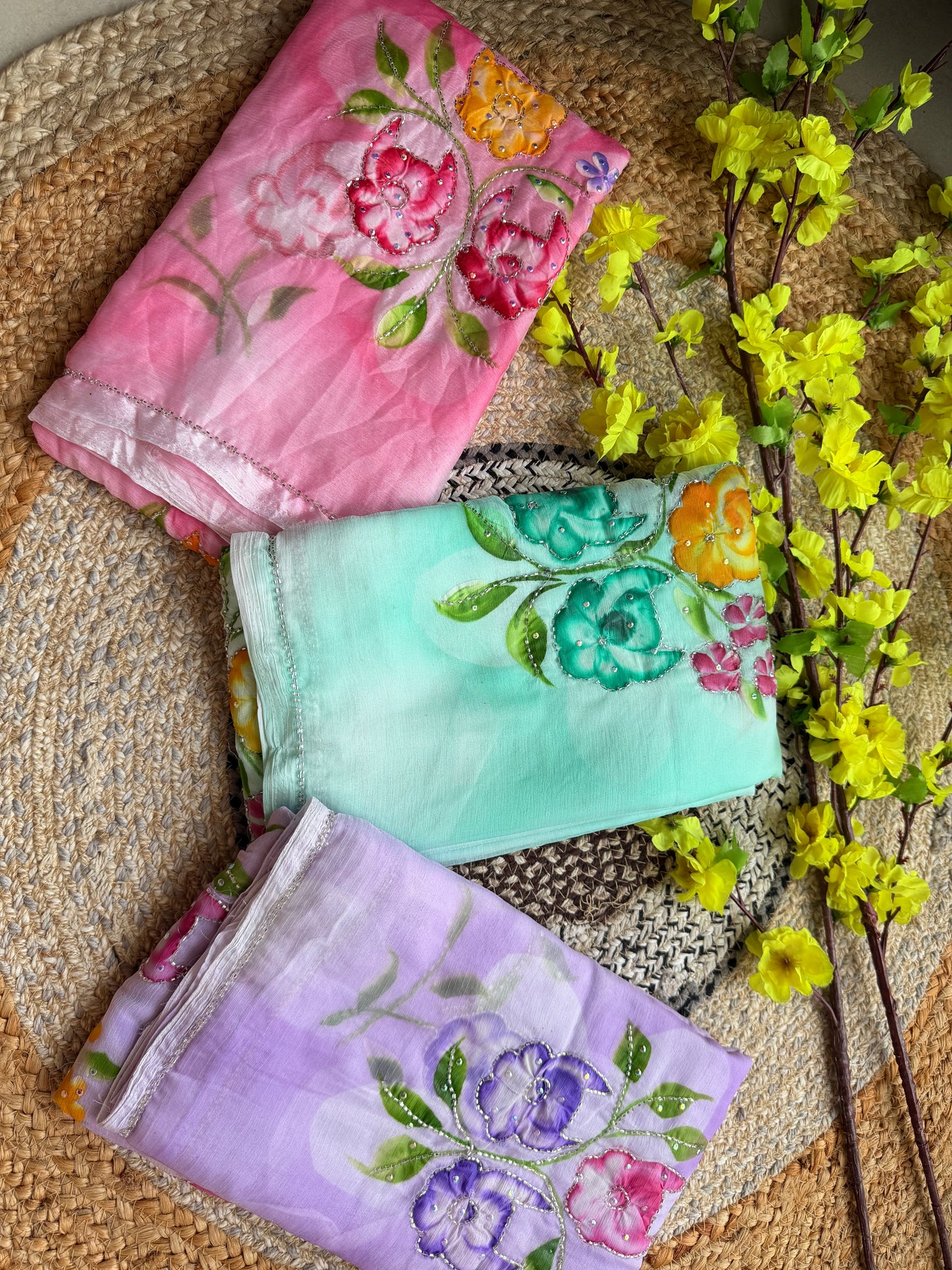 Soft | Floral | Elegant Chiffon Saree